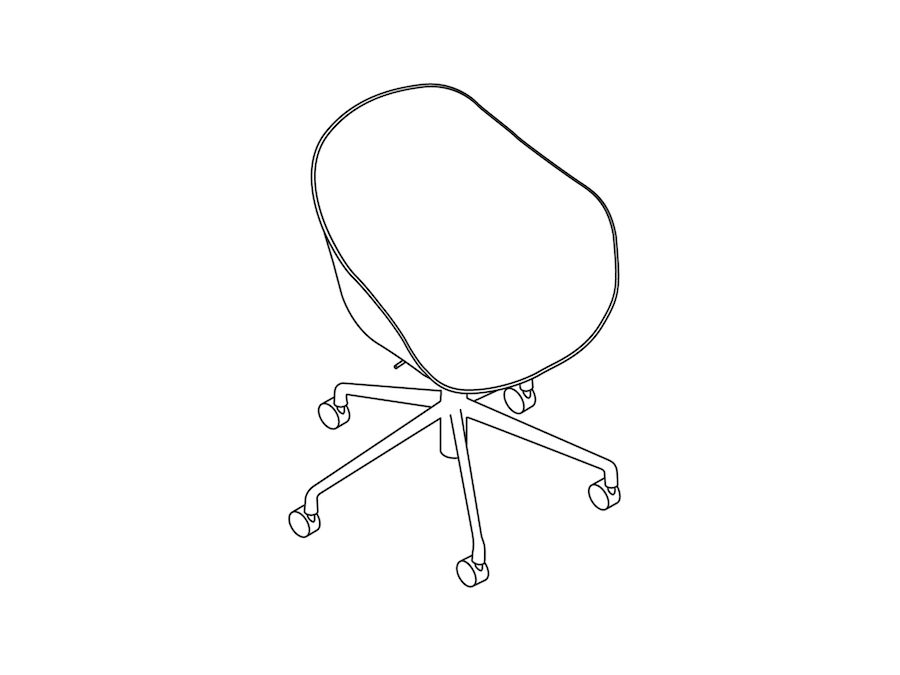 Un dibujo - About A Silla de oficina con brazos bajos y base de estrella de 5 puntas con ruedas giratorias (AAC252)