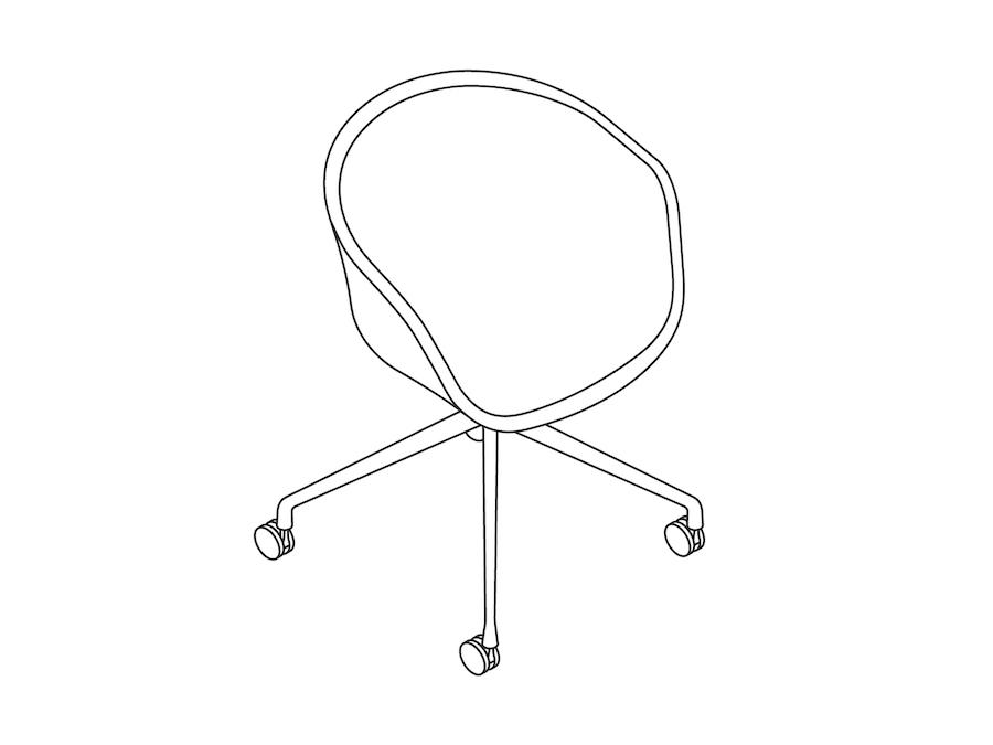 Un dibujo - Silla para oficina About A–Con brazos–Base con ruedas de 4 estrellas–Totalmente tapizada (AAC25)