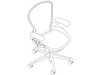 Un dibujo - Silla Aeron ESD tamaño B, brazos fijos