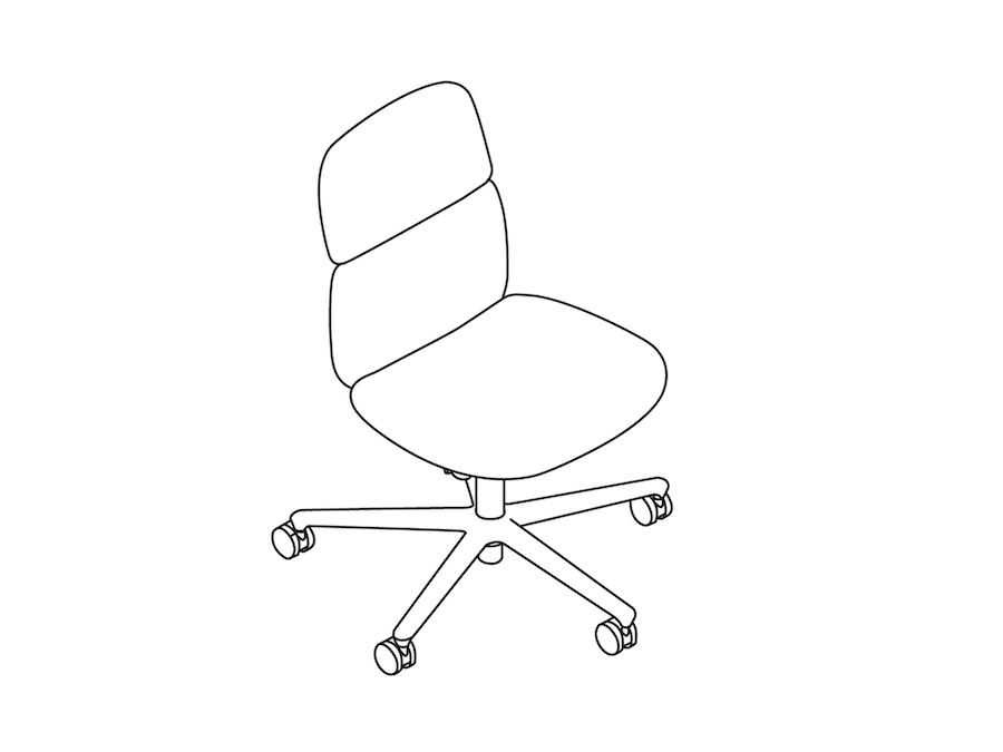 Un dibujo - Silla Asari con respaldo medio y sin brazos
