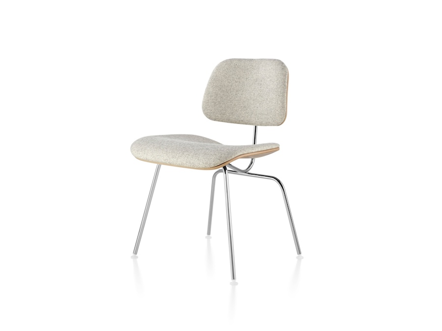 A photo - Eames Molded Plywood Dining Chair–Metal Base–Upholstered