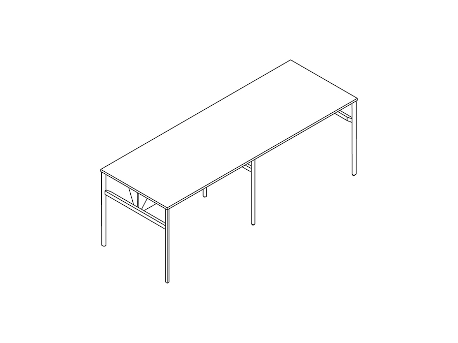 Una foto - Mesa comunitaria OE1–Altura de barra–2 piezas–Ambos lados