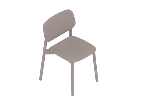 Uma renderização genérica - Cadeira Soft Edge–Base de madeira–Assento e encosto de madeira–Estofada