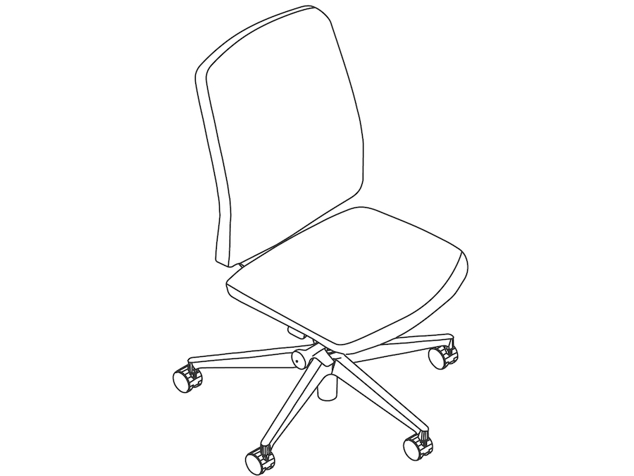 Un dibujo - Silla Verus con respaldo tapizado y sin brazos