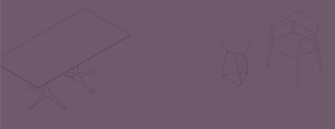 Una ilustración aérea de una mesa de conferencias rectangular, una mesa auxiliar triangular y una silla de visita Crosshatch cubiertas de un baño de color púrpura Una ilustración aérea de una mesa de conferencias rectangular, una mesa auxiliar triangular y una silla de visita Crosshatch cubiertas de un baño de color púrpura