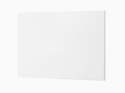 Tablero de vidrio blanco montado al ras de la pared.