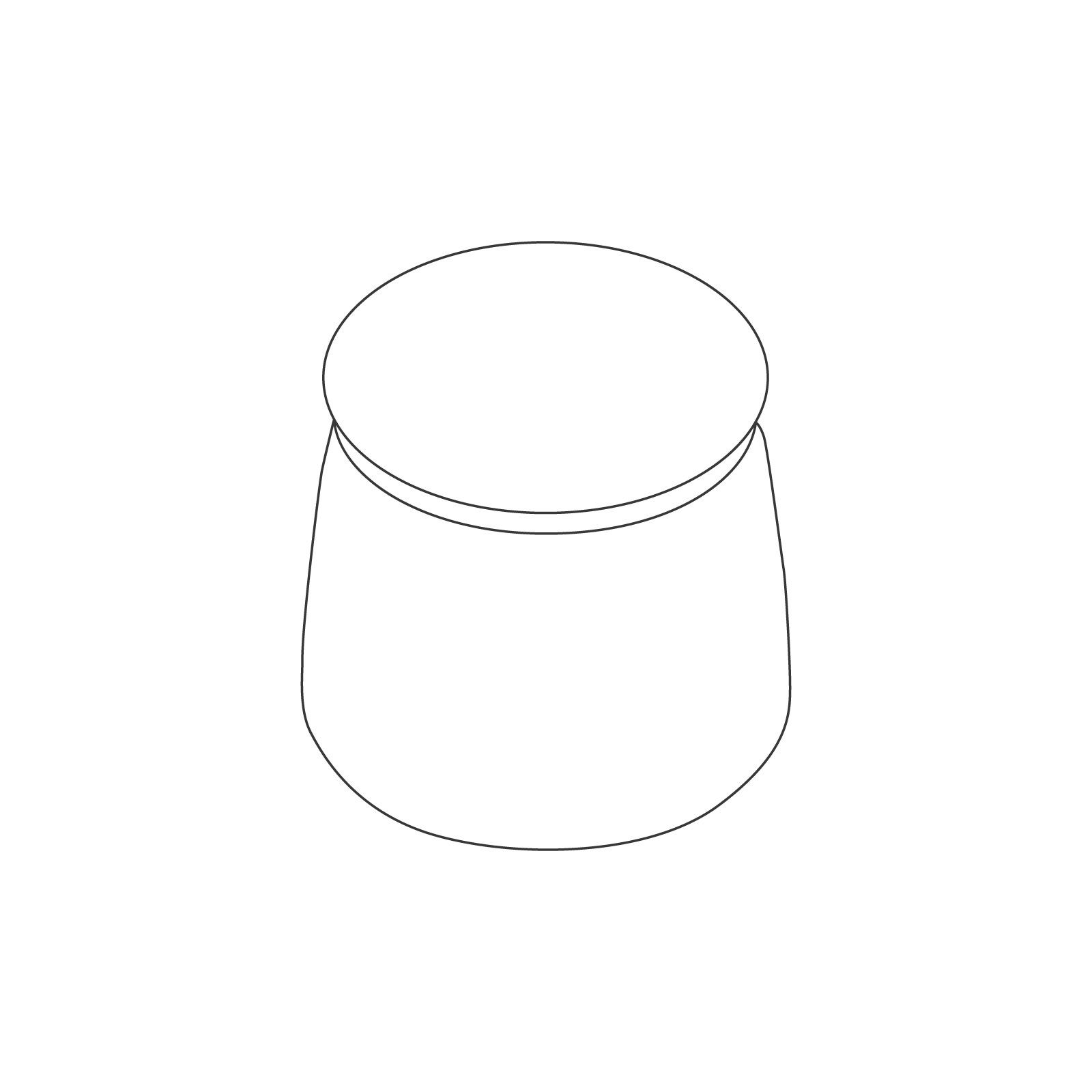 A line drawing - Lasso Stool–1 Seat A line drawing - Lasso Stool–1 Seat