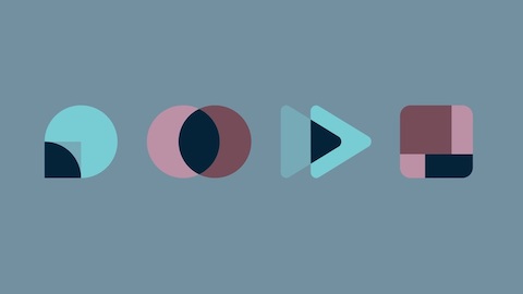 Four geometric shapes, each representing a different criterion of adaptive settings. Select to go to a white paper about healthcare design.
